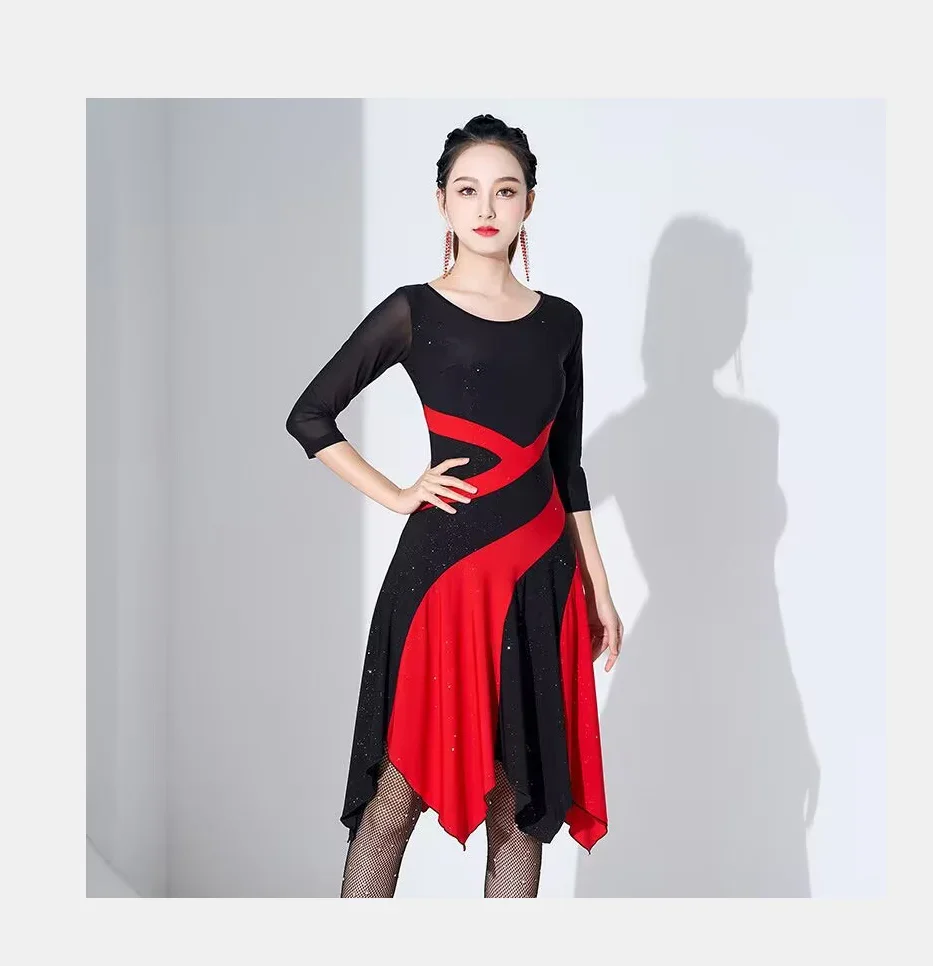 1 pcs/lot femme mode patchwork robe de danse latine dame cha cha tango robe de danse