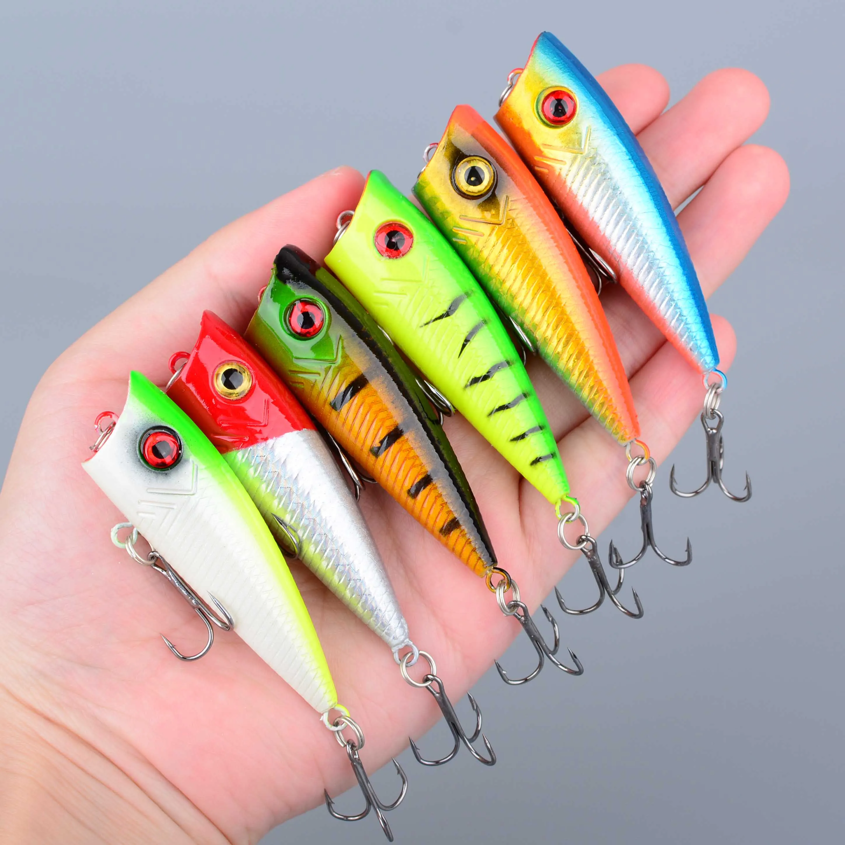 Señuelo popper de superficie para carpa con anzuelos triples - imagen 2