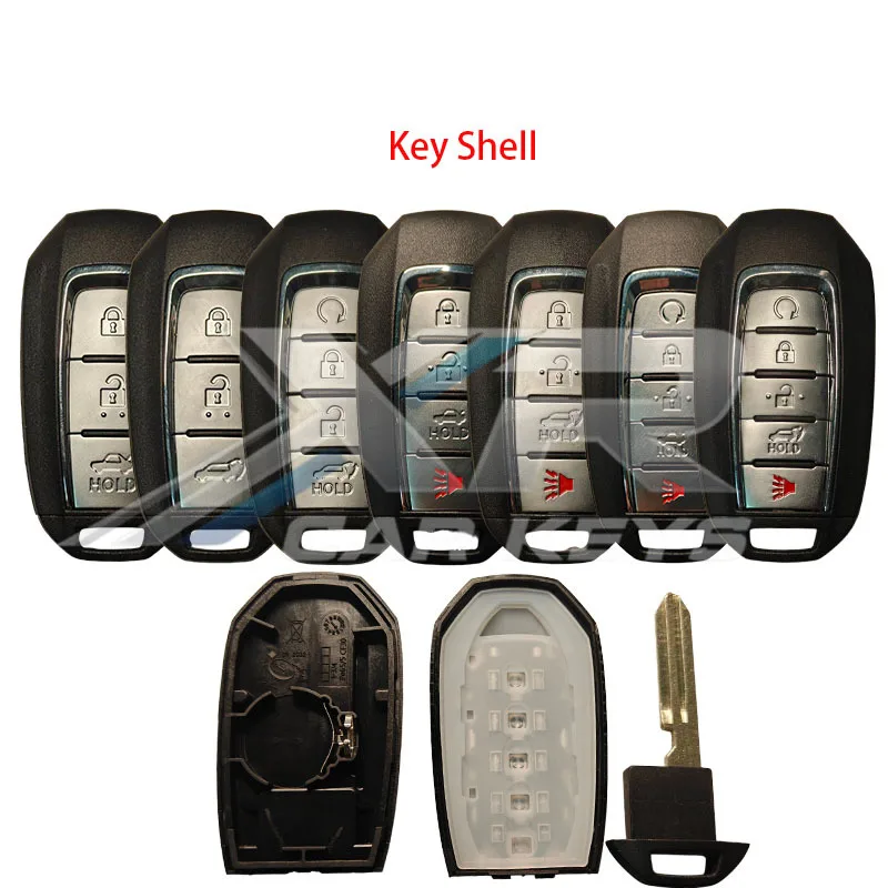 3/4/5Buttons Remote Case Cover For Infiniti Q50 Q60 QX60 QX50 QX55 2019-2022 Smart Car Auto Smart Key Shell Fob Remote Key