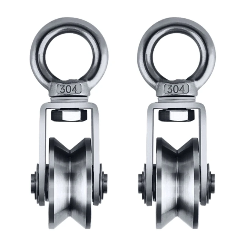 2pcs Small Pulley Quiet Pulleys Highly Performances Up to 250KG Capacity