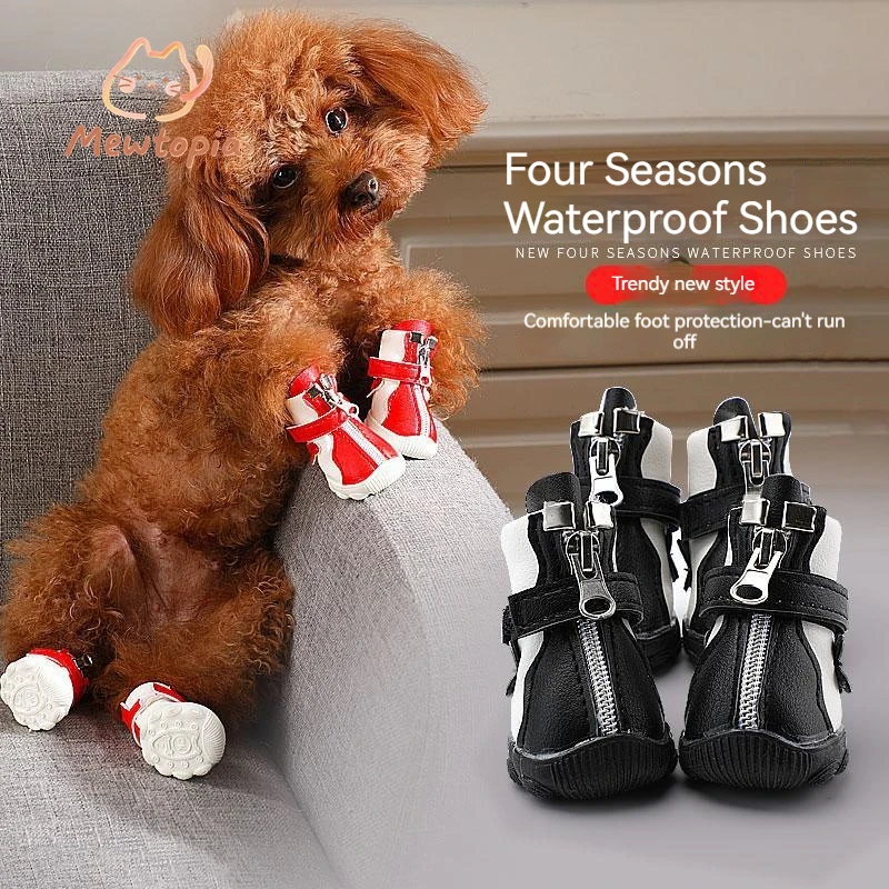 

Zip Fast-Wearing Dog Shoes Small And Medium-Sized Dogs Non-Slip Waterproof Shoes Lightweight Breathable Easy To Clean Sandals