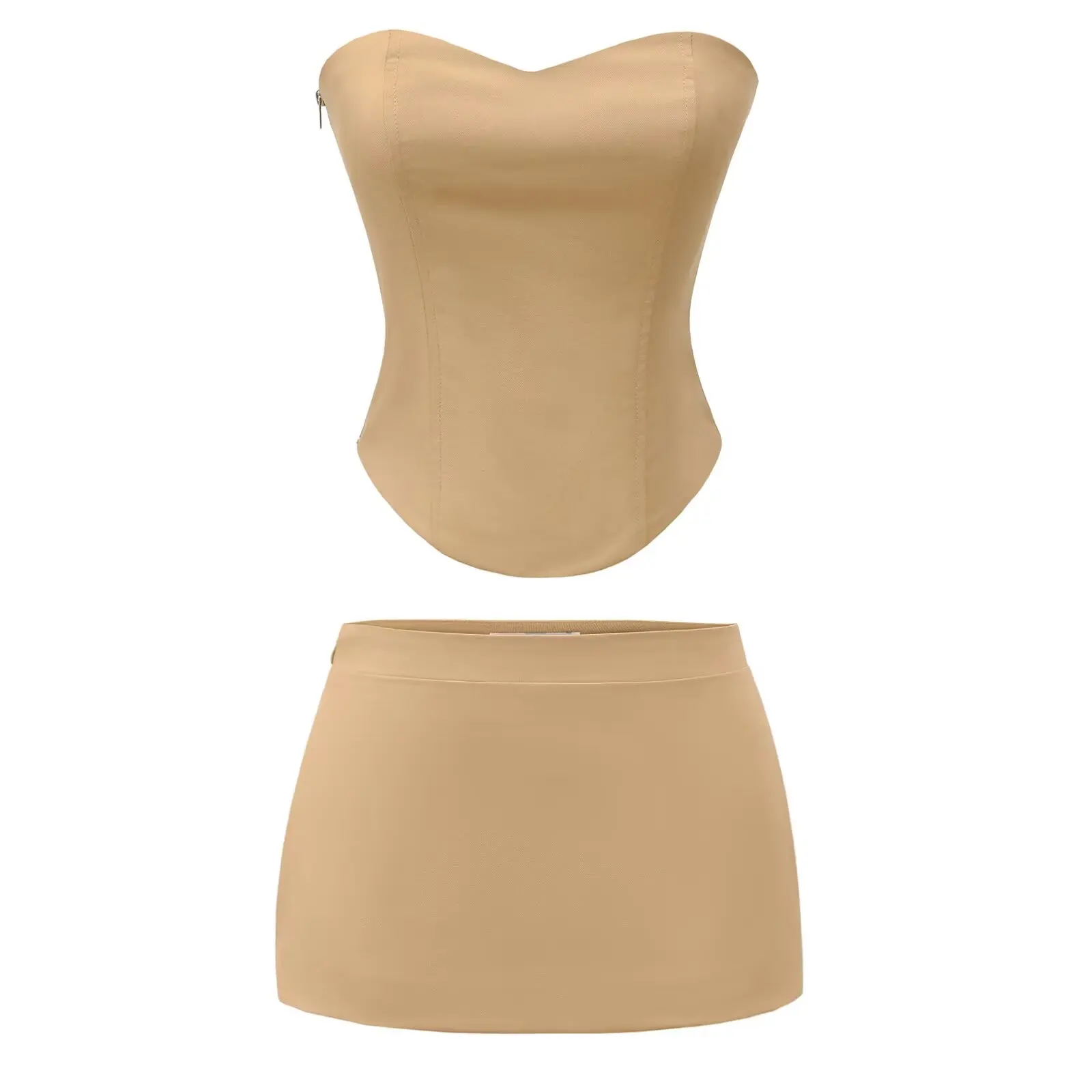 مثير حار فتاة 3D سليم صالح سستة صديرية دائرية المرأة مكافحة الضوء منخفضة الخصر دعوى الجسم ort تنورة عارضة مجموعة الشارع Sle ألف خط... #5