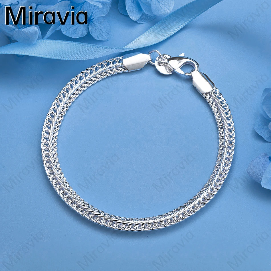

Miravia 925 Sterling Silver Snake Chain 6MM Bracelet Cute Charming Woman Birthday Gift Jewelry