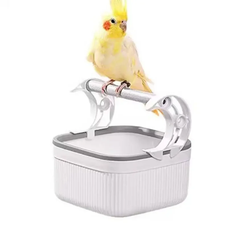 Plastic Cockatiel Playground Rest Shelf Detachable with Removable Box Birds Training Stand Anti-slip Tabletop Bird Platform