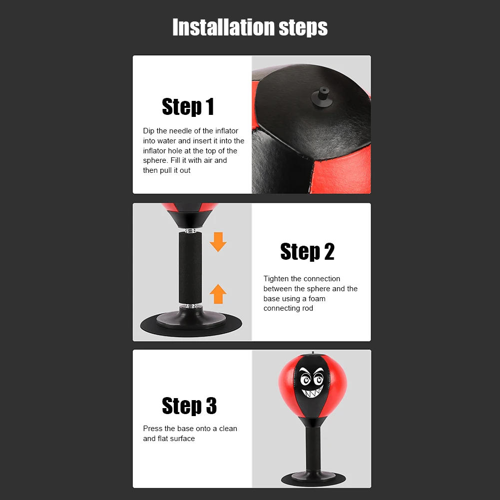 Boxing Bag Boxing Desktop Speed Ball Suction Cup Stress Buster Desktop Boxing Punching Ball Suction Cup Stress Reduction Tool