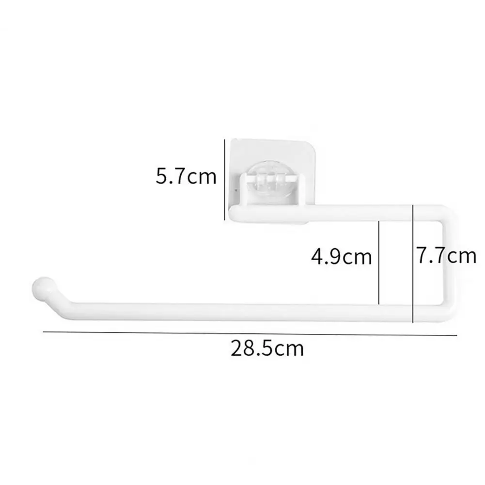 Roll Paper Rack Paper Towel Holder Wall Mounted Roll Paper Holder Storage Rack with Strong Adhesive Plastic Film for Kitchen