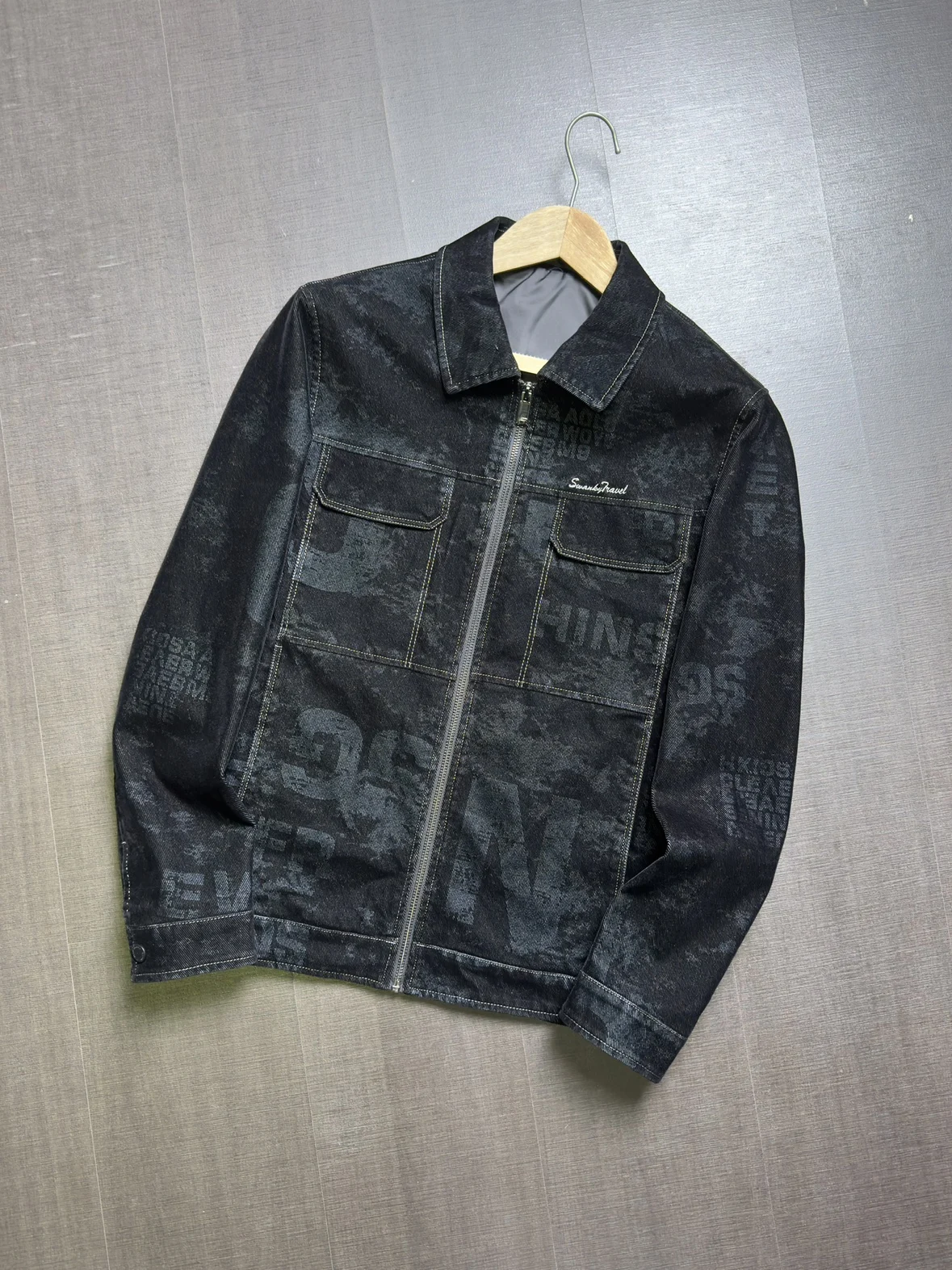 سترة سوداء أنيقة للرجال متعددة الاستخدامات للعمل بياقة، مجموعة الخريف، مقاس قياسي، مزيج من القطن والبوليستر #2