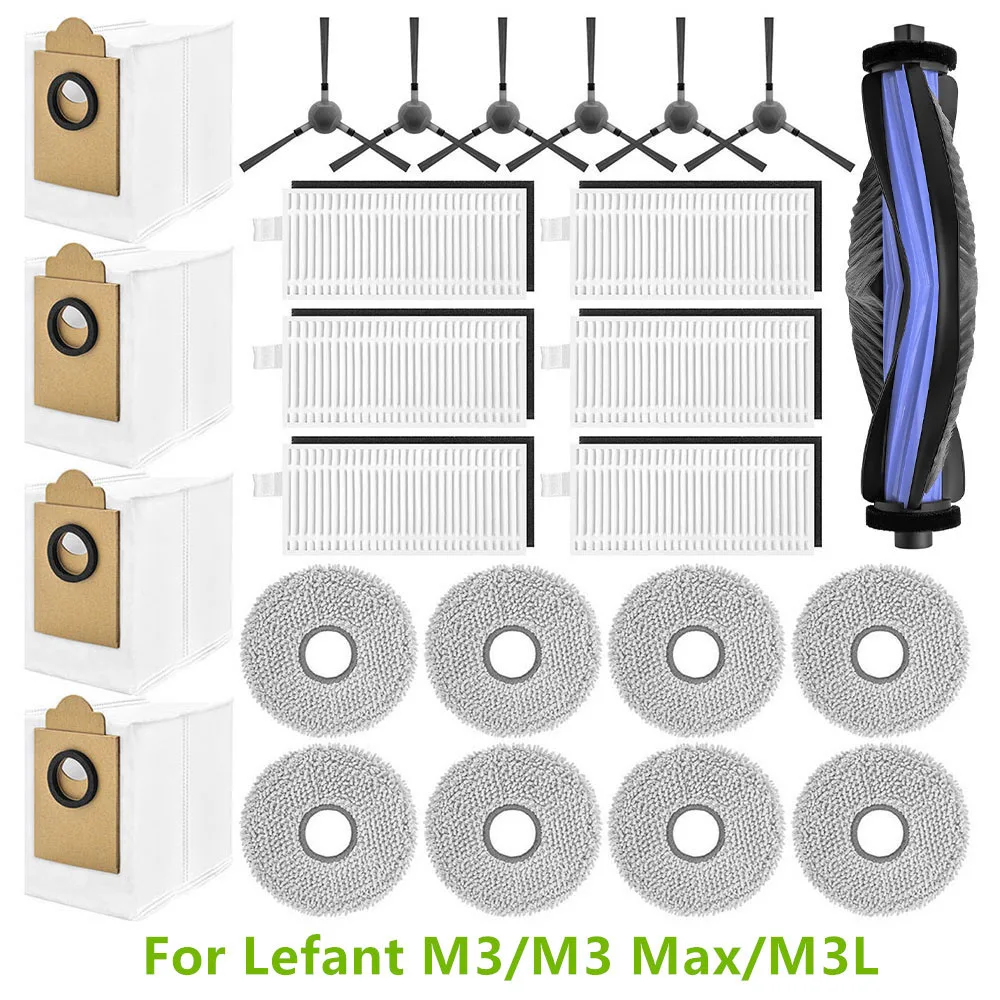 Hepa-Filter Hauptbürste Seitenbürsten Mopp Tuch Staubbeutel Für Lefant M3/M3Max/M3L Staubsauger Zubehör