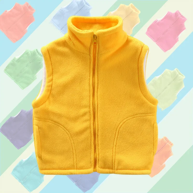 3 to 10 Years Teenager Outwear Waistcoats Sleeveless Jackets Children\'s Vest For Boy Girl Polar Fleece Baby Kid Vest Warm Winter