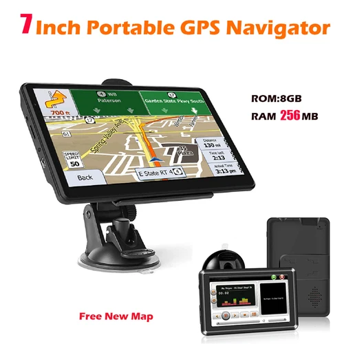 Imagen 2 del producto Navegación GPS para coche de 7 pulgadas, pantalla táctil HD, navegador GPS para camión, modo 3D, Sat Nav, 8G + 256M, navegadores GPS con mapa europeo