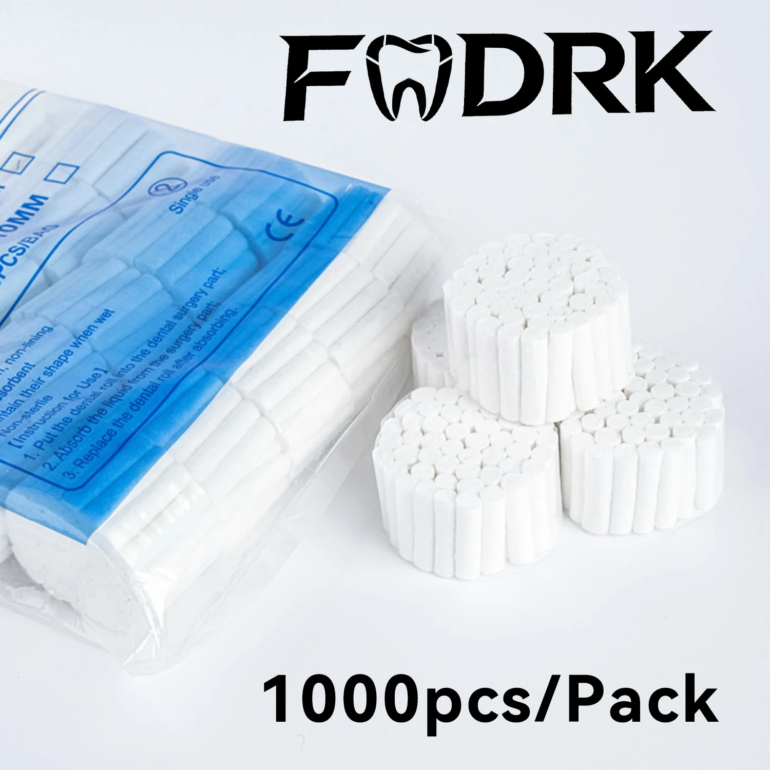 1000pcs/Pack Disposable Dental Medical Surgical Cotton Rolls Tooth Gem High-purity Cotton Roll Dentist Supplies Teeth Whitening