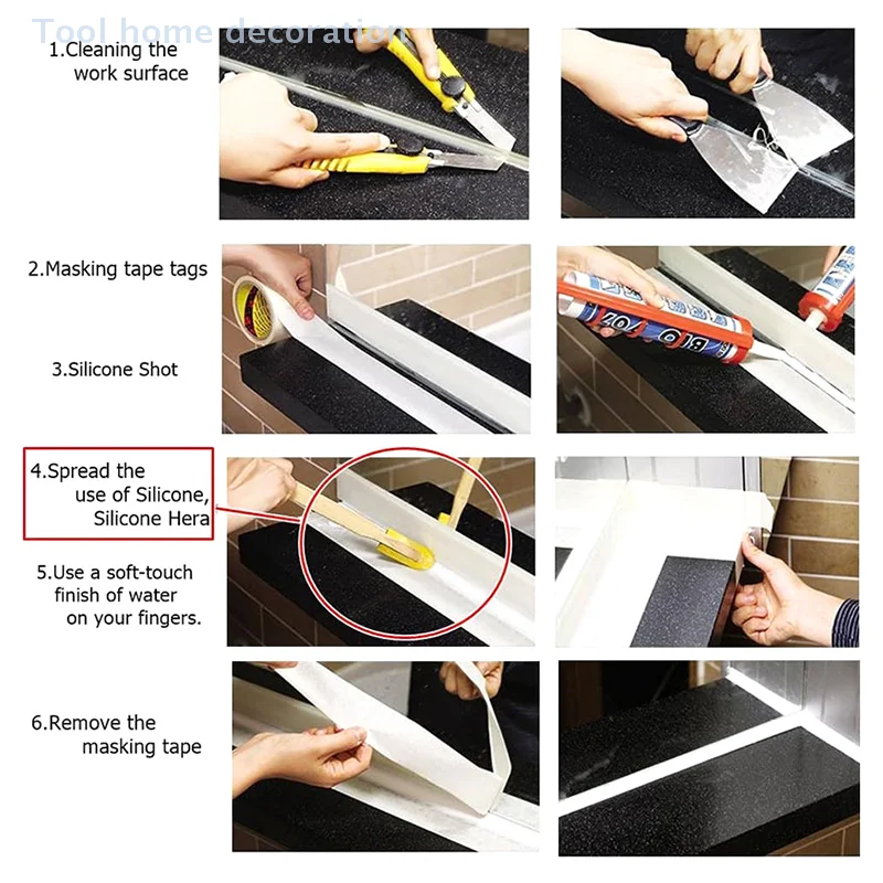 Kit di strumenti per calafataggio in gomma Strumento di finitura per mastice Sigillante per malta multifunzionale Strumento per lisciare il calafataggio per la finestra del bagno della cucina