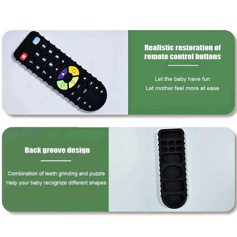 Silicone Baby Teether TV Remote Control Shape Teether Pain Relief Teething Toy Kids Sensory Educational Toy