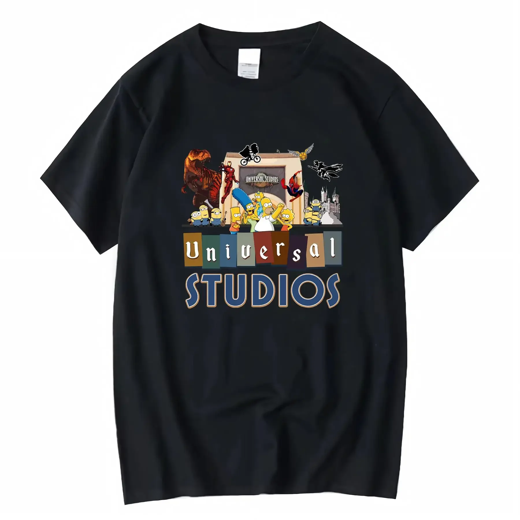 

Disney Universal Studios 100 Crew Neck T Shirt Suitable for All Seasons Ages vintage Washed Unisex Casual streetwear Slightly
