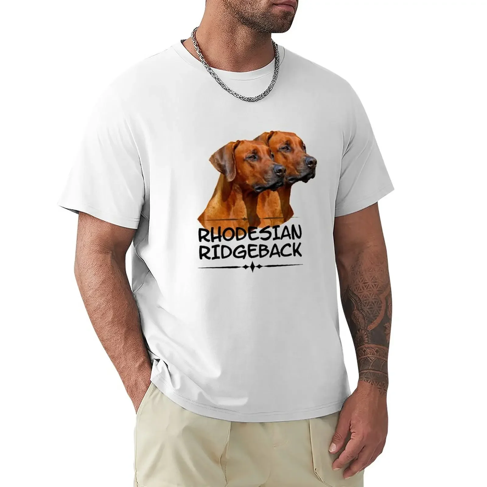 Rhodesian Ridgeback T-Shirt vintage summer tops funnys Men's t shirts Cotton Luxury brand vintage oversized