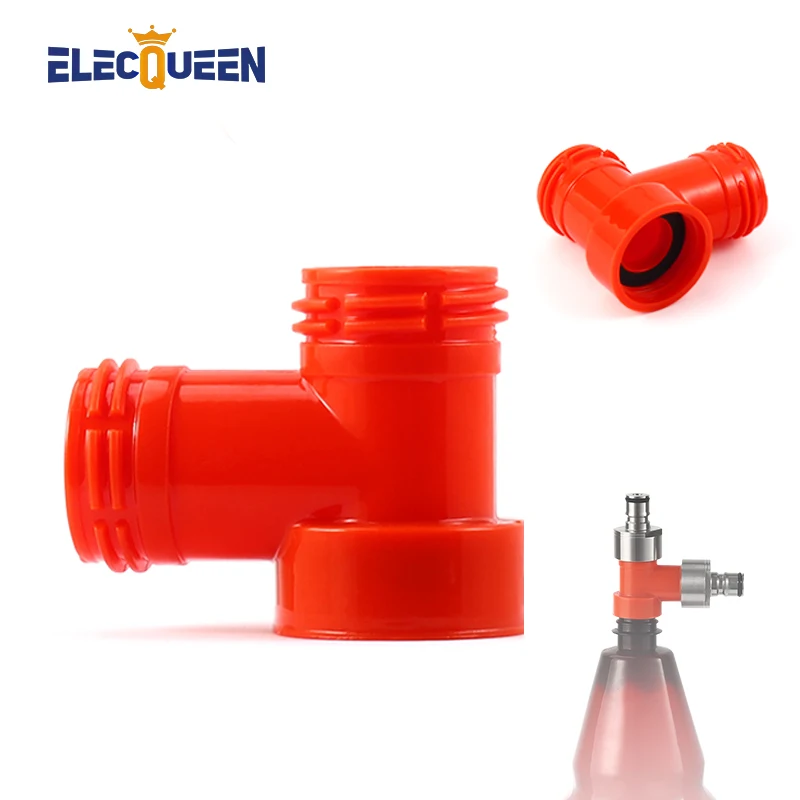 2 PCS/Lot Plastic Carbonated Cap Tee Connector, Brewing Adapter for PET Bottle (28 Dia.), Homebrew Beer Bottling Carbonation Kit