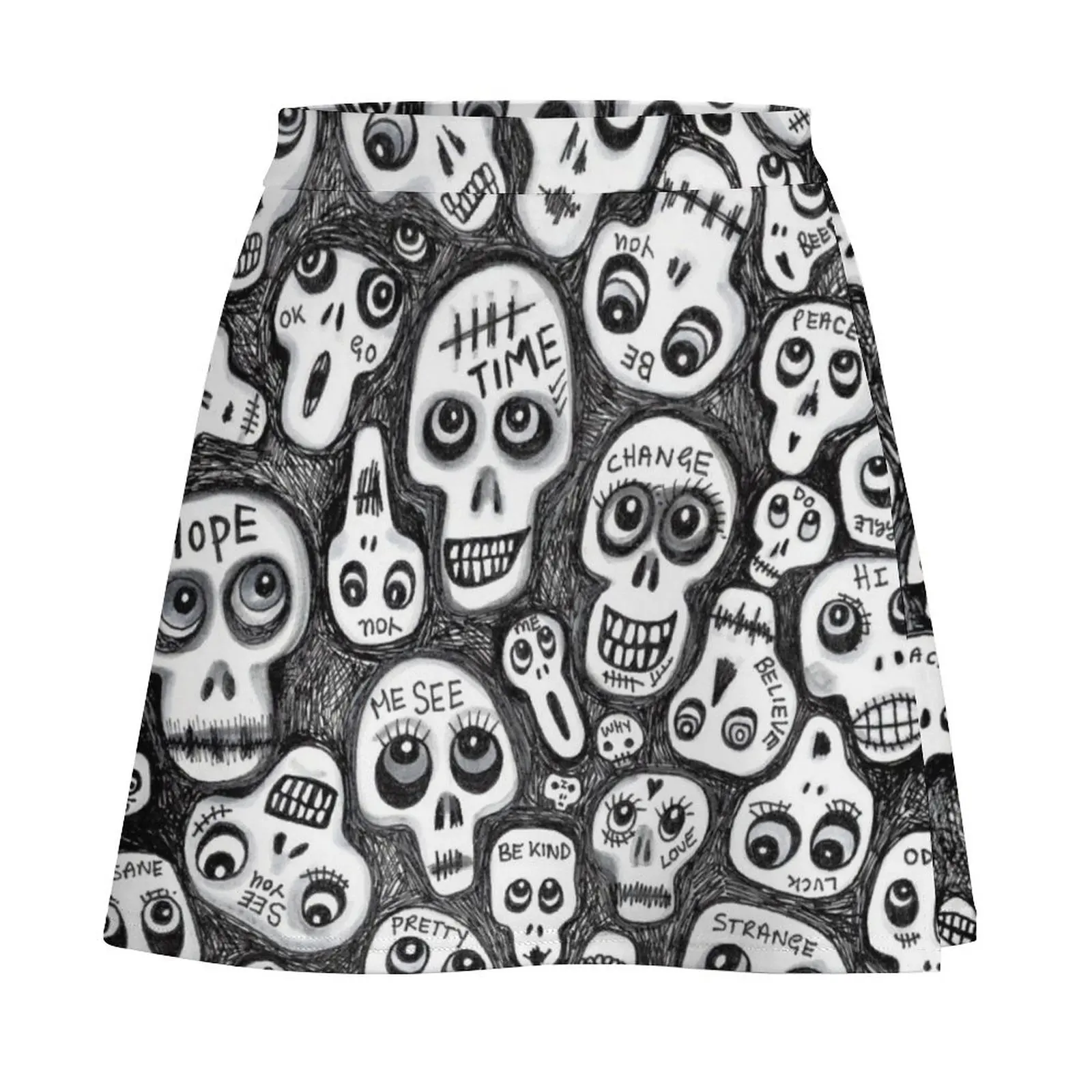 The Skull People Art Mini Skirt modest skirts for women korean style Mini Skirt