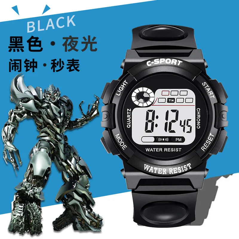 브랜드 어린이 시계 스포츠 디지털 시계 어린이 소년 소녀 학생 30M 방수 다기능 LED 손목 시계