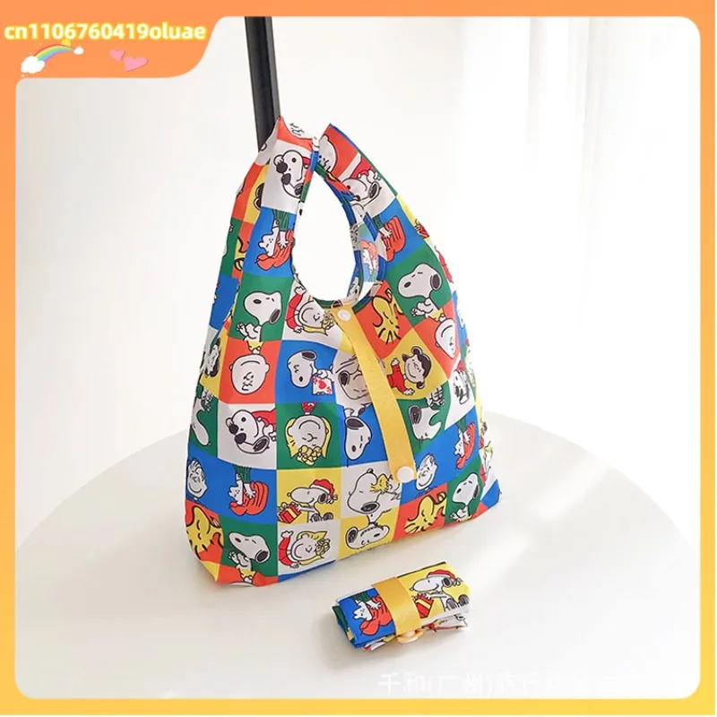 Wiederverwendbare japanische Cartoon-Print-Falttasche aus leichtem, umweltfreundlichem Stoff, tragbare Mini-Tragetasche für Lunchbox, Lebensmittel, Geschenke.