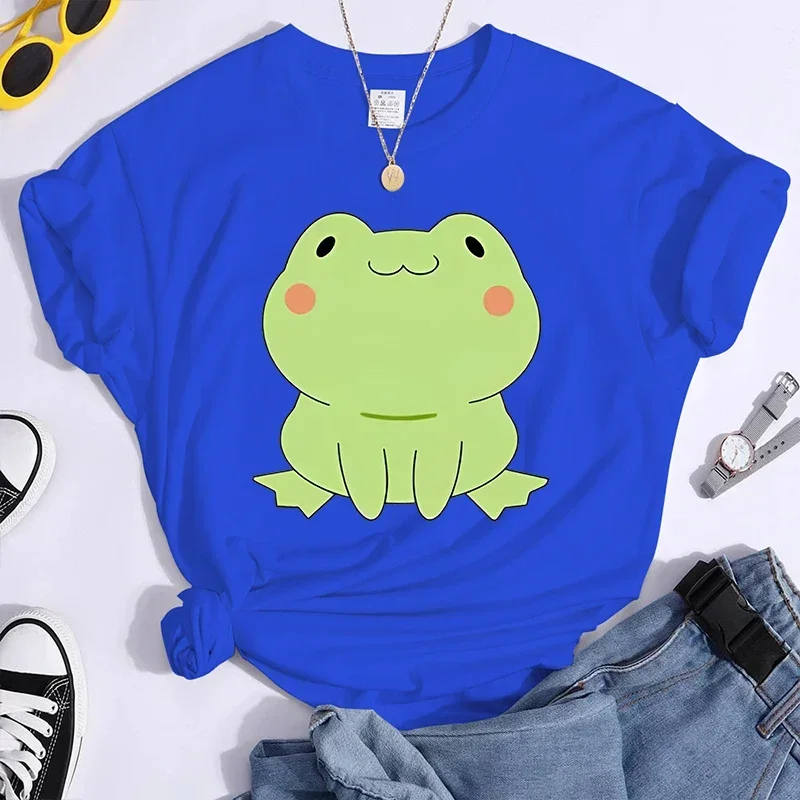 New Hot Cute Frog Print T-shirts Women Men Summer Casual T-shirts O Neck Short-sleeve T-shirts Fashion Shirts Tee