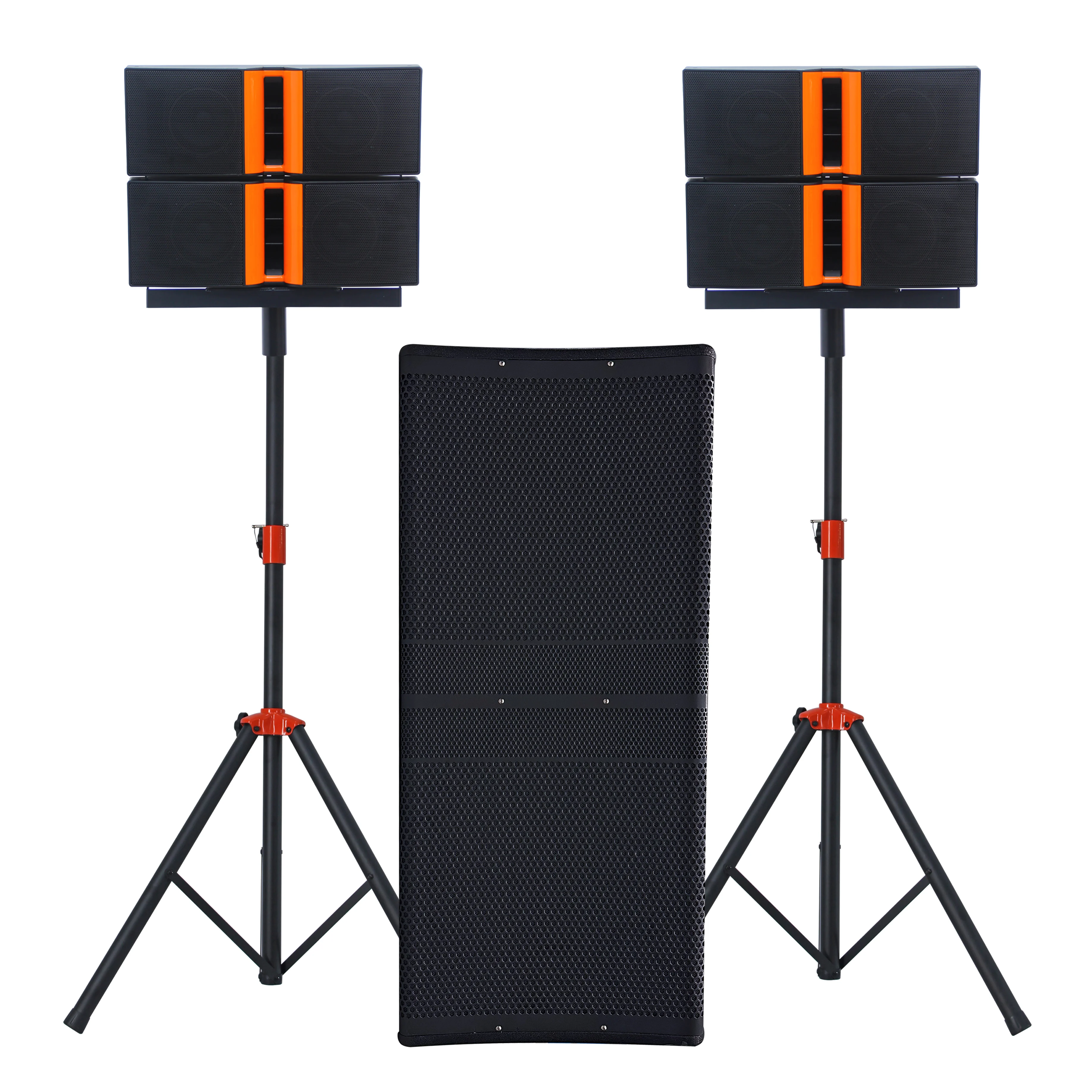 

3000W Professional Audio Array Line PA Speaker System with Dual 15" Subwoofers with DSP Amplifier BT Receiver Sound Box Bocina
