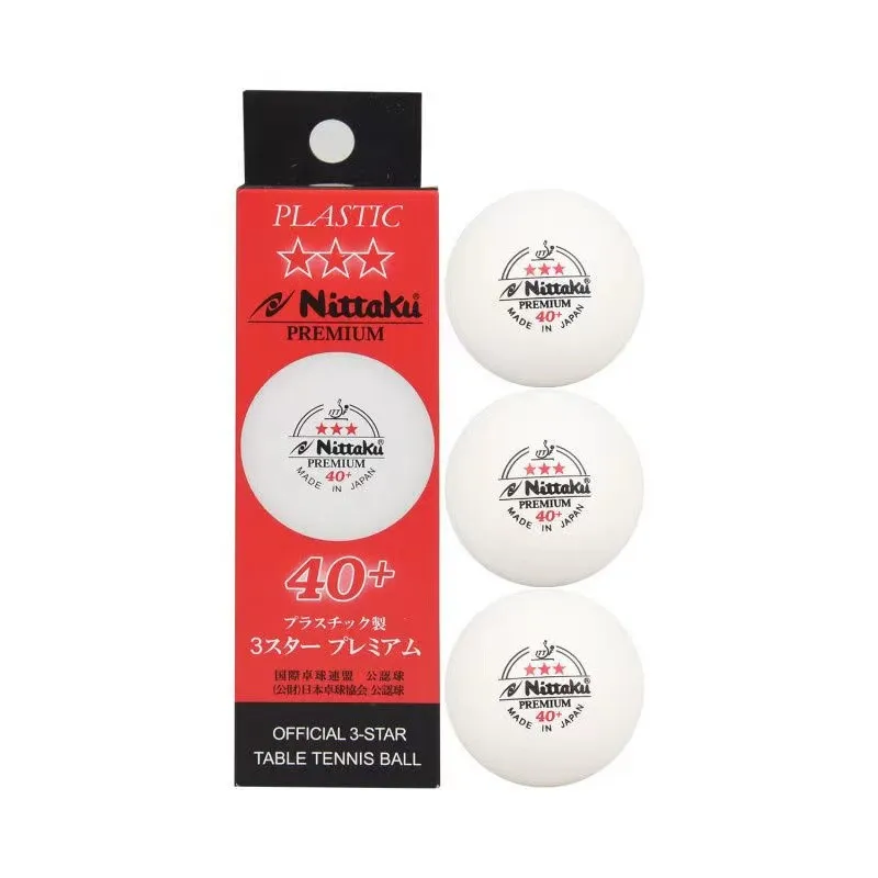 Nittaku ITTF approved 3-Star PREMIUM 40+ Seamed Table Tennis Balls Premium Plastic Ball