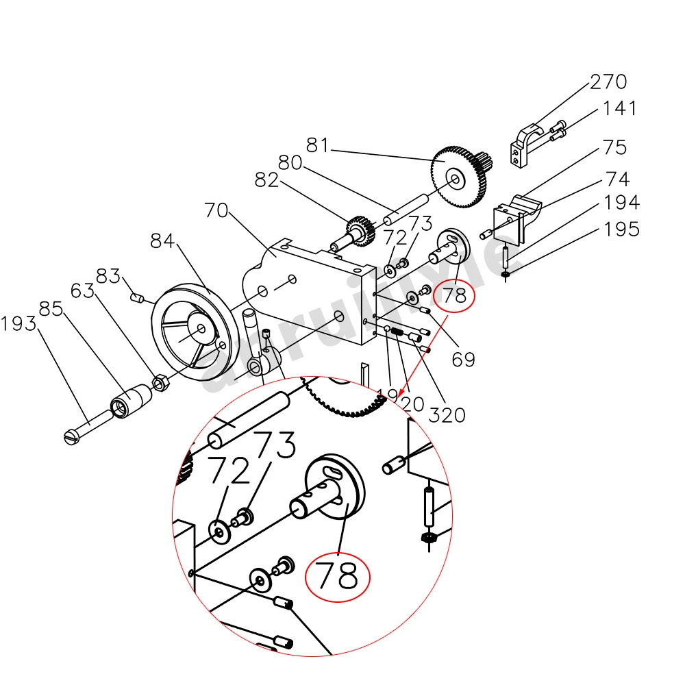 Lathe Half Nut Groove Cam for Compact 9 JET BD-6 BD-X7 BD-7 Craftex CX704 Grizzly G8688 Mr.Meister - Lathe Spare Part