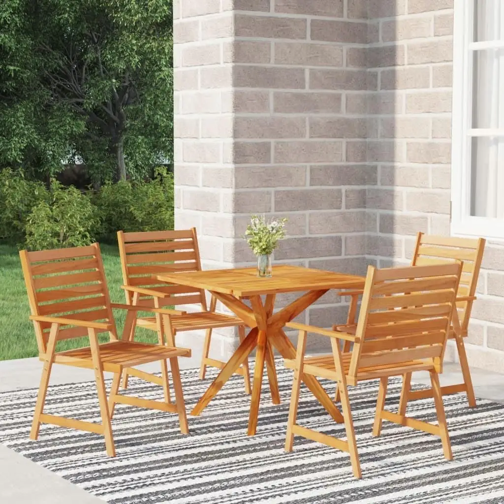 5-Piece Acacia Wood Patio Dining Set | Stylish Outdoor Furniture for Garden & Balcony