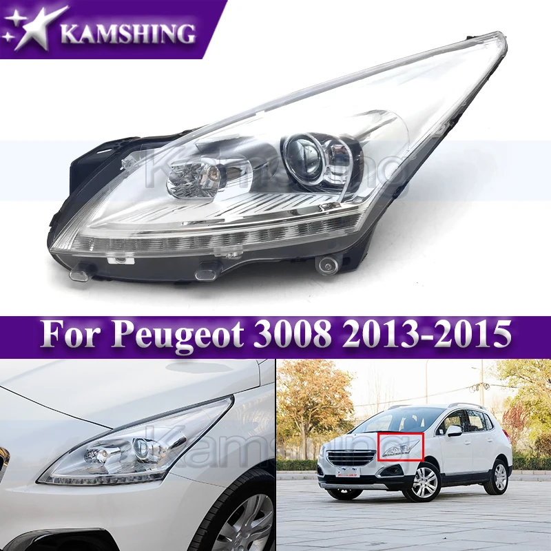 

Kamshing Front Bumper Headlight For Peugeot 3008 2013-2015 Headlamp Head Lamp Head Light Halogen