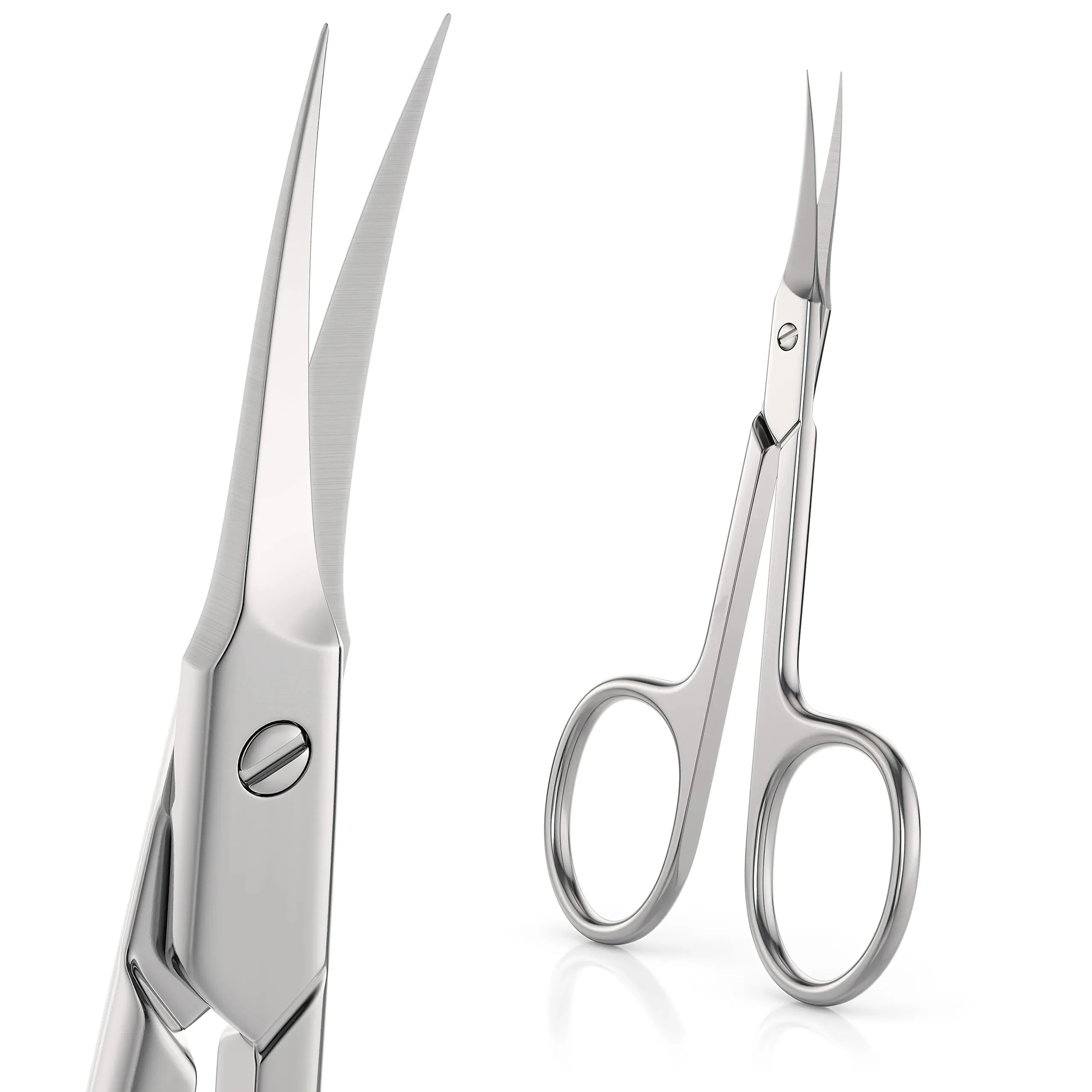 Stainless Steel Cuticle Scissors Hypoallergenic Nail & Beauty Grooming Tool for Eyebrows, Eyelashes, Beauty Scissors Durable