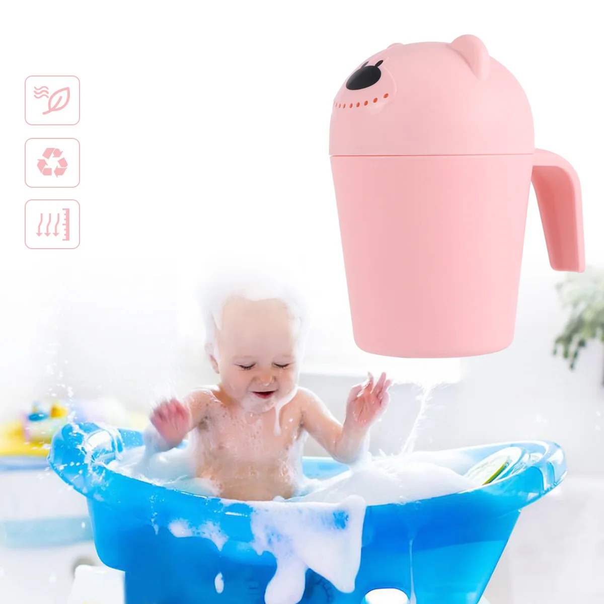 

Cartoon Shower Bath Rinser Baby Bath Rinse Cup Cup Toddler Shampoo Hair Wash Flower Pot Sprinkler Plastic Handle