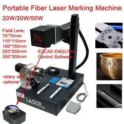 Disassembled LY Mini 20W 30W MAX Raycus Fiber Laser Marking Machine Galvo Scanner Align System All in One Engraving Machine