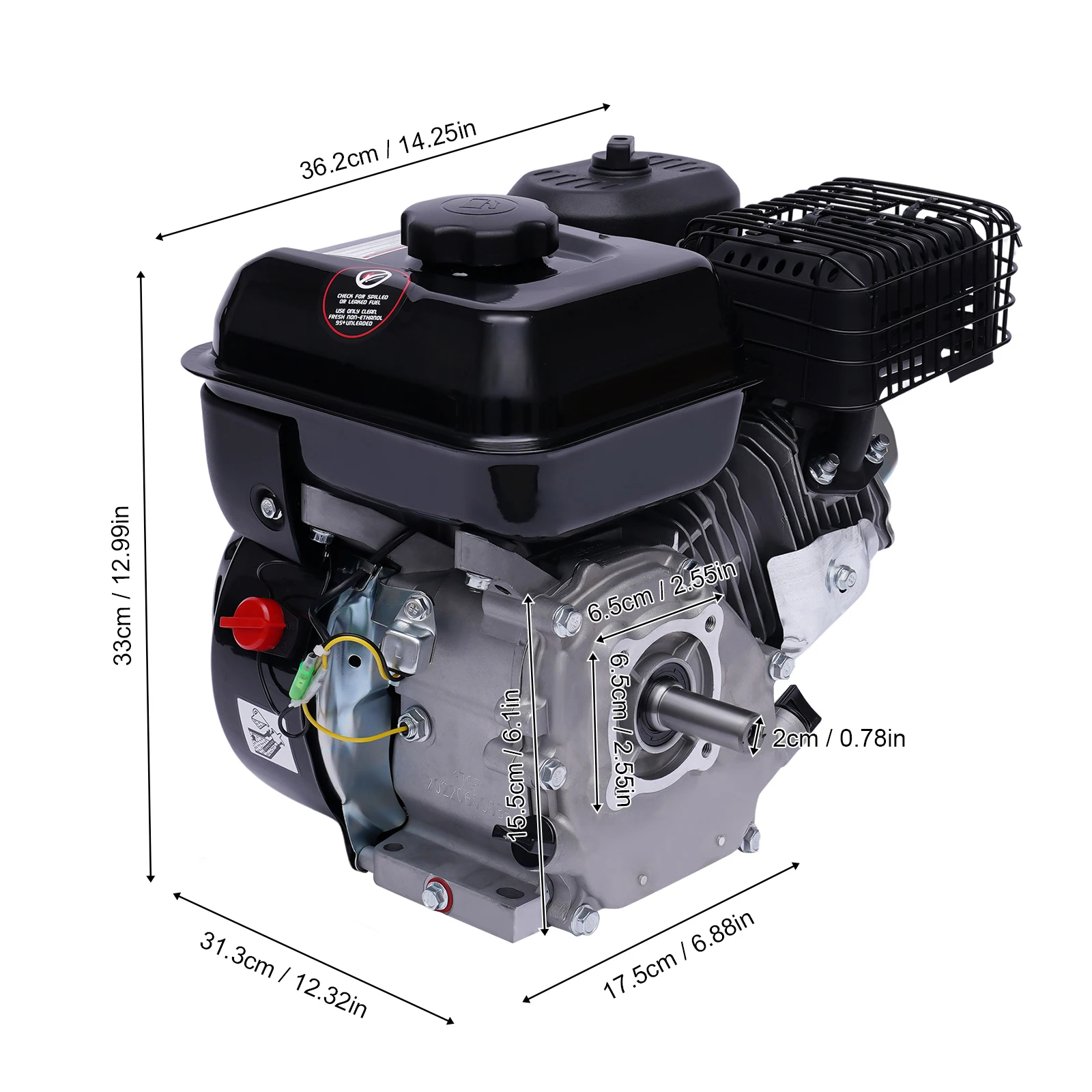 Motore a benzina 4 tempi 7,5 HP 210CC OHV Motore stazionario Kart Motore Raffreddamento ad aria Motore a benzina monocilindrico 5100W