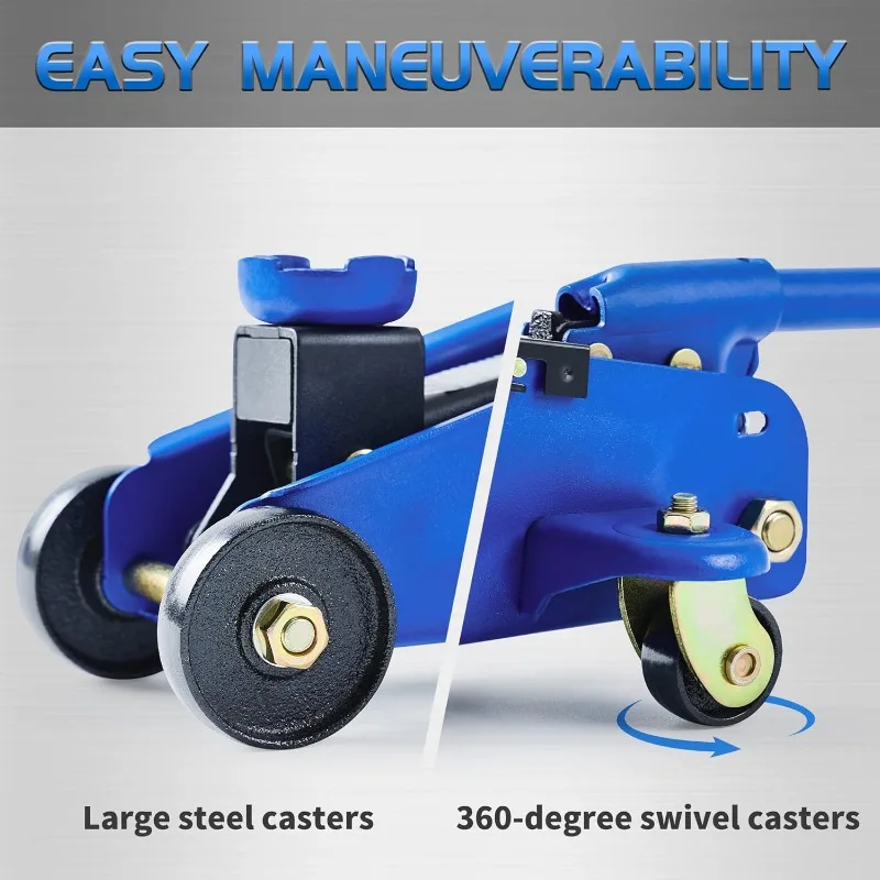Bodenheber, hydraulischer tragbarer Wagenheber, 2 Tonnen (3.800 lb) Kapazität, blau