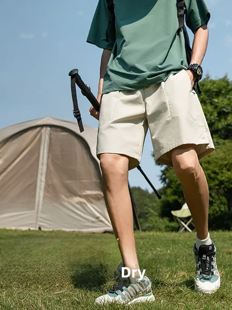 

Outdoor Qui Dry Cooling Sport orts Men's Summer Running Casual Fitn Breathable Five-Quarter Pants Straight Leg Elastic...