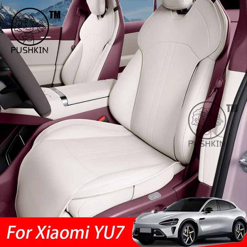 Custom Fit Car Accessories Seat Covers For 5 Seats Full Set Top Quality Leather Specific For Xiaomi YU7 2025
