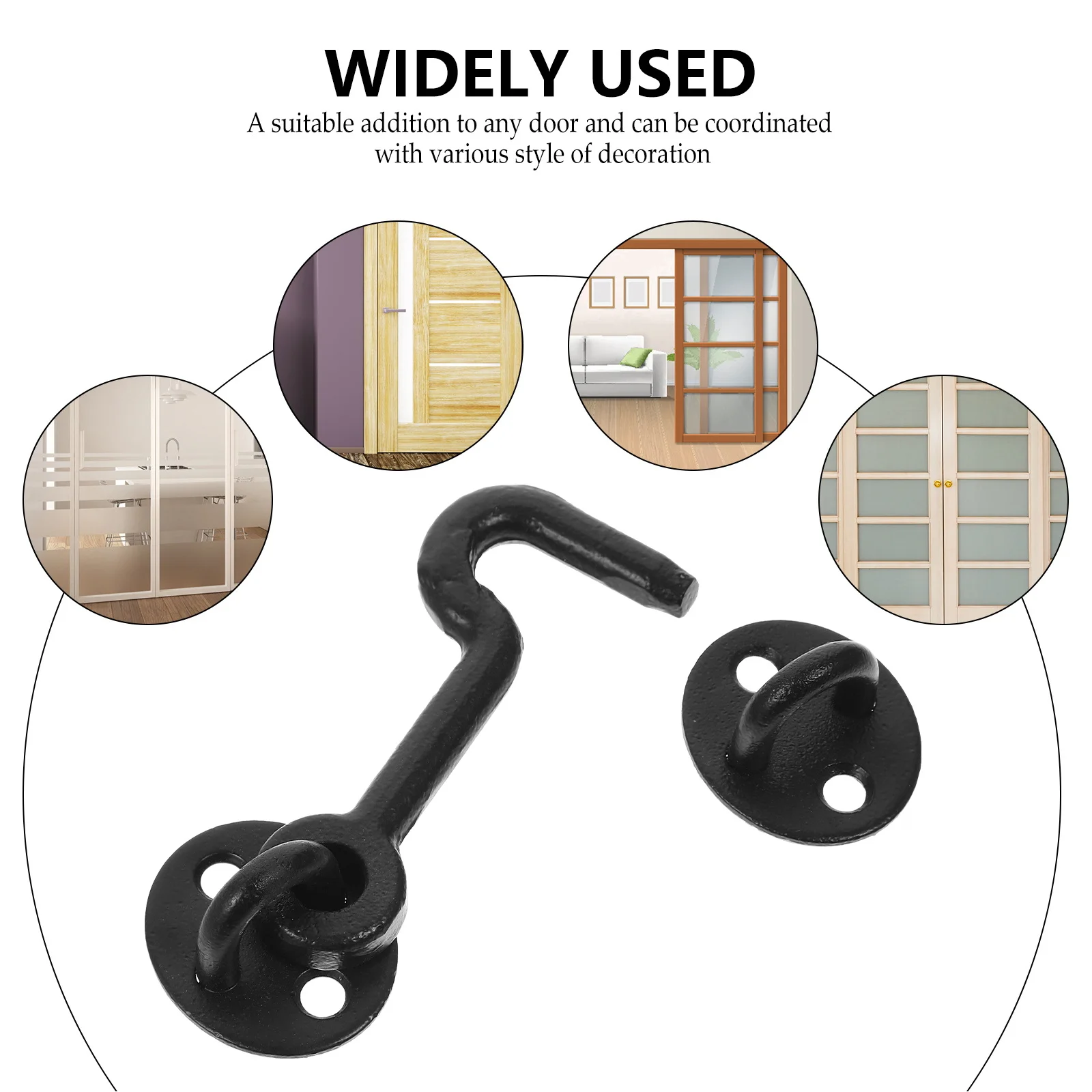 

1Set Cast Iron Wind Hook Robust Metal Latch Hook for Heavy Duty Hanging Needs on Doors Windows Walls with Screws Included