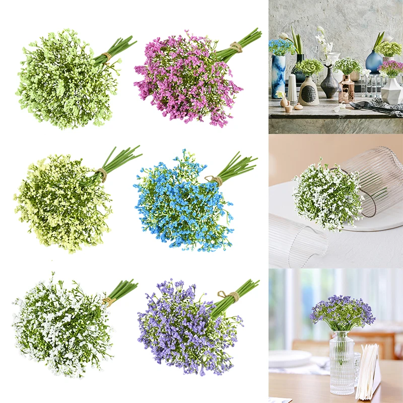 

12pcs 32cm Artificial Gypsophila Flowers Baby Breath Flower Wedding Bride DIY Floral Bouquets Home Vase Decoration