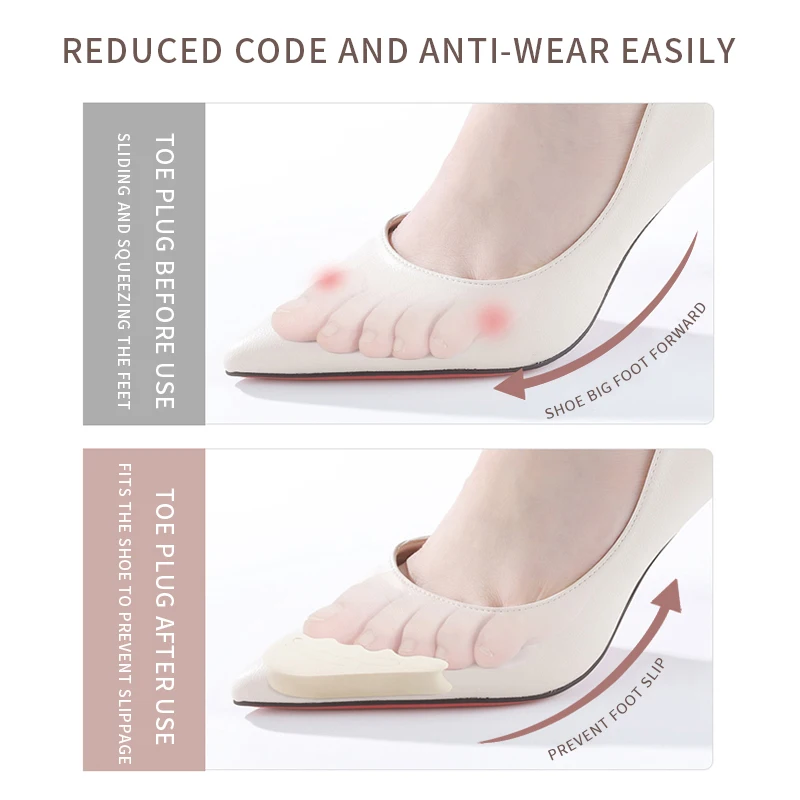 1 Pair Forefoot Insert Pad For Women High heels Toe Plug Half Sponge Shoes Cushion Feet Filler Insoles Anti-Pain Shoe Pads