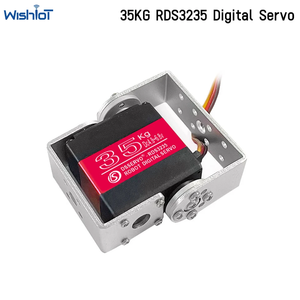 35KG 로봇 디지털 서보 4.8-6.8V 고 토크 메탈 기어 방수 U 브래킷 180/270 학위 로봇 팔 RDS3235 서보 모터 썸네일 7