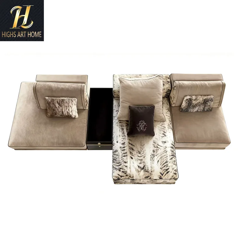 Robertocavalli light luxury design sense creative module sofa luxury large flat fabric multi-person sofa