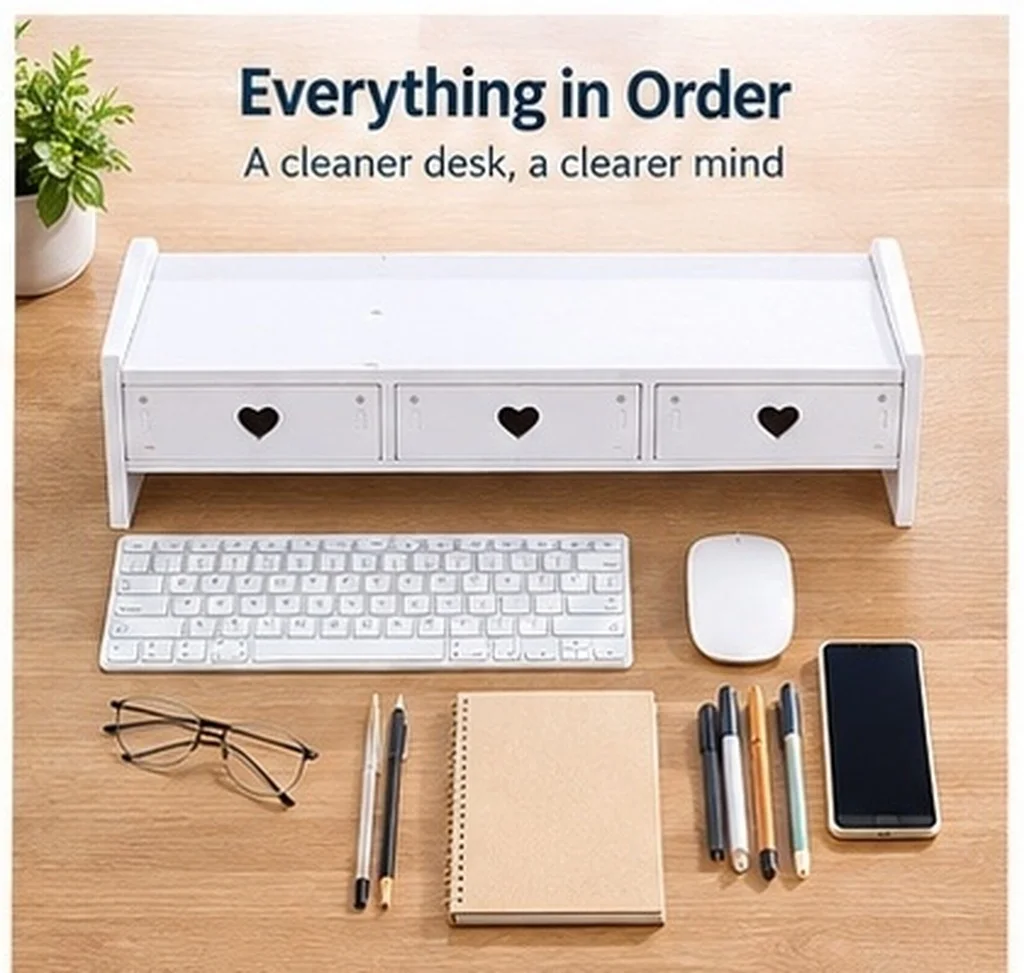 Computer Monitor Riser Desk Keyboard Storage Drawer Type Office Organizer Stand Laptop Heightening Base Bracket Desktop Monitor