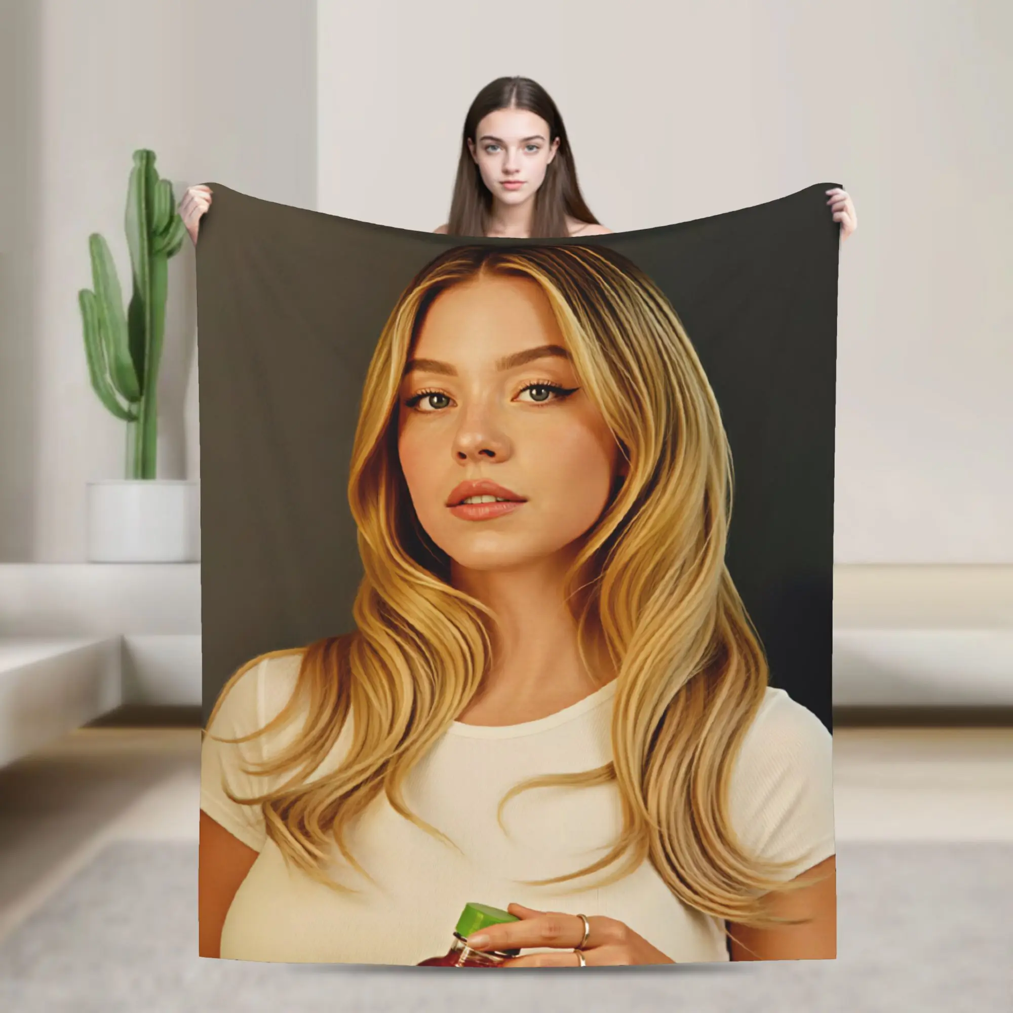 Sydney Sweeneys  Soft Blanket  Students Plush Throw Blanket Graphic Couch Bed Flannel Bedspread Sofa Bed Cover