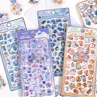 

Japanese Cartoon 3D Drop Relief Stickers Set - Cute DIY Scrapbooking Stickers for Journaling, Diary and School Decor