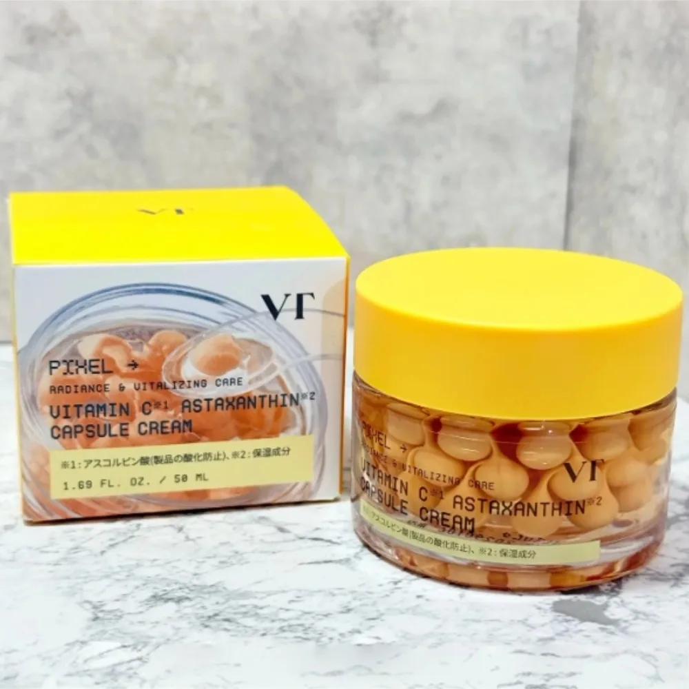 Crema Facial Revitalizante con Vitamina C y Astaxantina VT Cosmetics de 50 ml, Marca Coreana, Hidratante Nutritiva y Aclarante