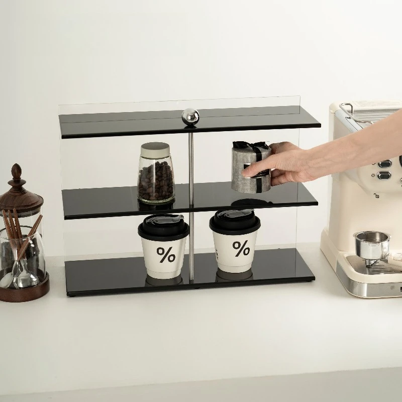 Stainless Steel Display Stand，2Tier Organizer Rack for Spice Jar Mug,Makeup & Jewelry Organizer,Rust-Resistant Shelf for Kitchen