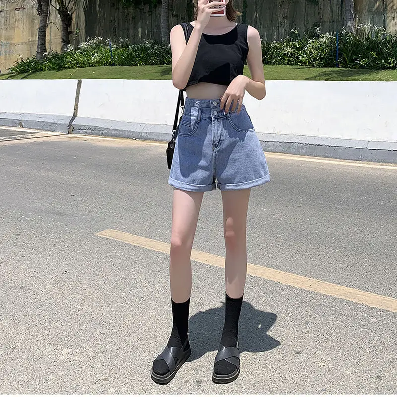 Women's Shorts High Waist Short Pants For Woman To Wear Cotton Jeans Denim Work Boxer Office Elegant XL Cheap Outdoor Luxury Hot