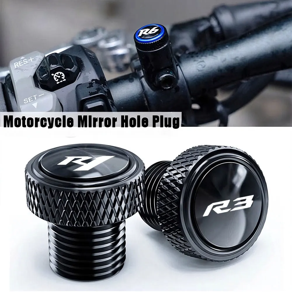 Motorcycle Aluminum Mirror Hole Plug Screws Bolt Accessories For YAMAHA YZF R1 R3 R6 YZFR1 YZFR3 YZFR6