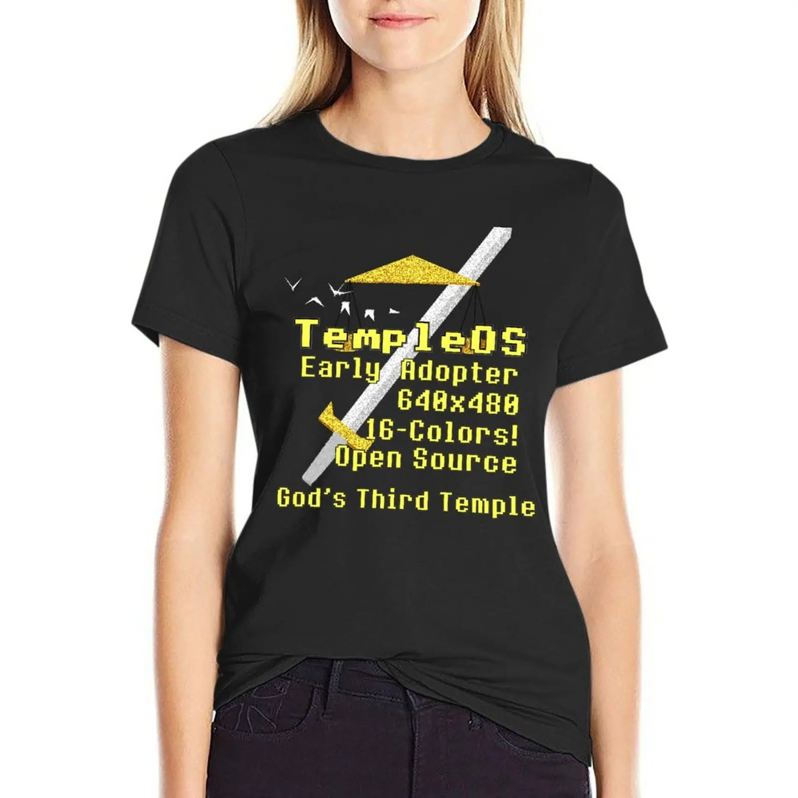 

TempleOS Early Adopter - Terry A Davis, Programmer, Meme T-Shirt aesthetic clothes shirts graphic tees Women's clothing
