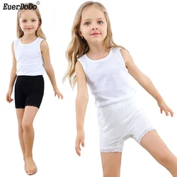 Modal Lace Tight Shorts for Girls Anti Emptied Safety Short Pants Teens Soft Breathable Underwear Children's Thin Clothing